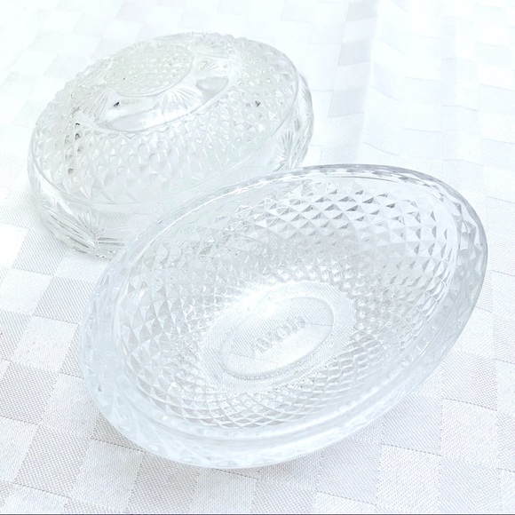 Vintage Avon Fostoria Crystal Egg Shape Dish - Picture 4 of 7